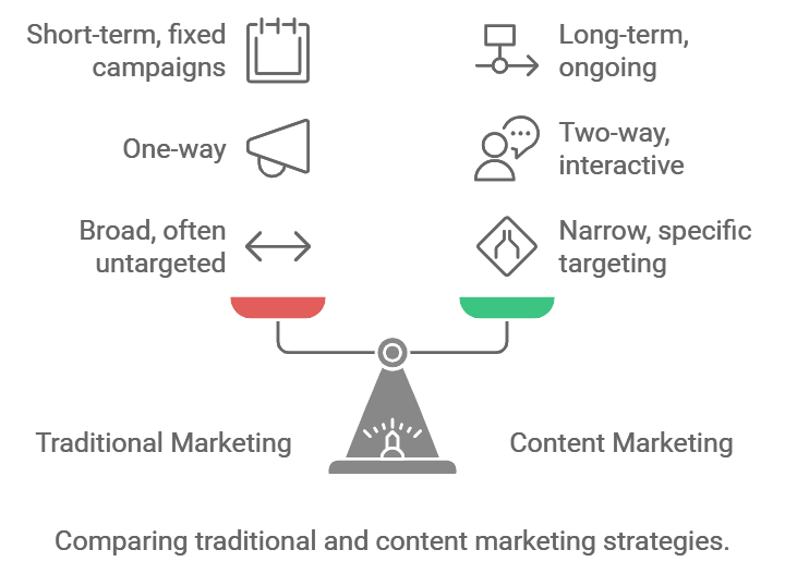 Comparing Traditional and Content Marketing Strategies